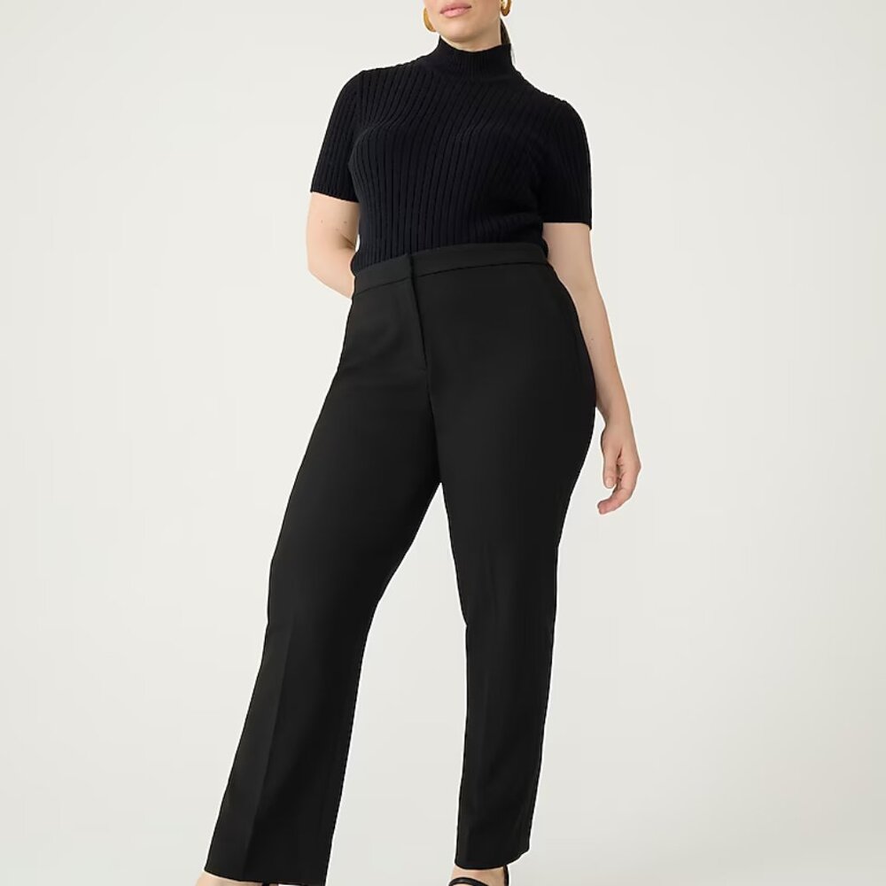 NWT J.Crew Curvy Kate straight-leg pant in four-season stretch, navy, 4